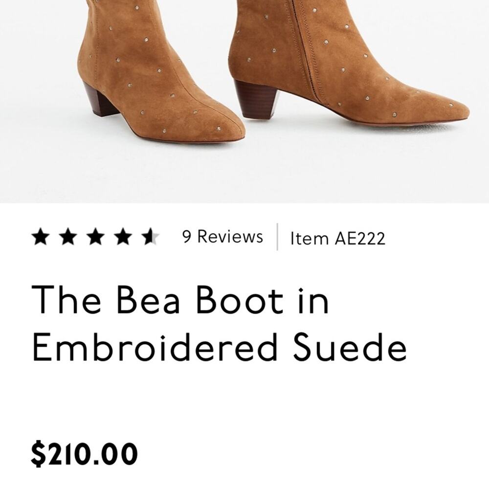 Madewell The Bea Boot in Embroidered Suede New - Picture 11 of 11